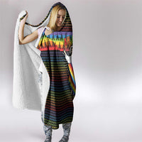 Rainbow Jesus Ah Men Christmas Hooded Blanket with Colorful Stripes and Holiday Pattern - Wonder Print Shop