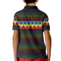 Rainbow Jesus Ah Men Christmas Kid Polo Shirt with Colorful Stripes and Holiday Pattern - Wonder Print Shop