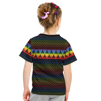 Rainbow Jesus Ah Men Christmas Kid T Shirt with Colorful Stripes and Holiday Pattern - Wonder Print Shop
