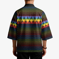 Rainbow Jesus Ah Men Christmas Kimono with Colorful Stripes and Holiday Pattern - Wonder Print Shop