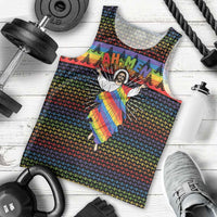 Rainbow Jesus Ah Men Christmas Men Tank Top with Colorful Stripes and Holiday Pattern - Wonder Print Shop