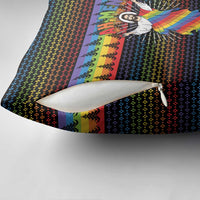 Rainbow Jesus Ah Men Christmas Pillow Cover with Colorful Stripes and Holiday Pattern - Wonder Print Shop