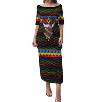 Rainbow Jesus Ah Men Christmas Puletasi with Colorful Stripes and Holiday Pattern - Wonder Print Shop