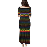 Rainbow Jesus Ah Men Christmas Puletasi with Colorful Stripes and Holiday Pattern - Wonder Print Shop