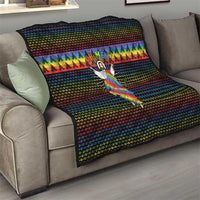 Rainbow Jesus Ah Men Christmas Quilt with Colorful Stripes and Holiday Pattern - Wonder Print Shop