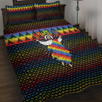 Rainbow Jesus Ah Men Christmas Quilt Bed Set with Colorful Stripes and Holiday Pattern - Wonder Print Shop