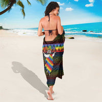 Rainbow Jesus Ah Men Christmas Sarong with Colorful Stripes and Holiday Pattern - Wonder Print Shop