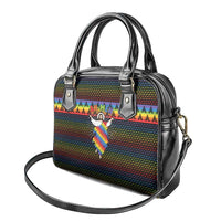 Rainbow Jesus Ah Men Christmas Shoulder Handbag with Colorful Stripes and Holiday Pattern - Wonder Print Shop