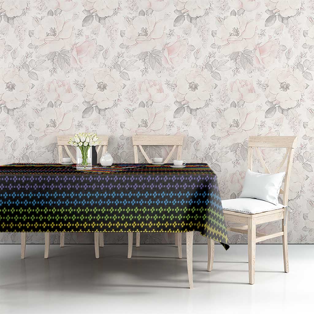 Rainbow Jesus Ah Men Christmas Tablecloth with Colorful Stripes and Holiday Pattern - Wonder Print Shop
