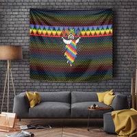 Rainbow Jesus Ah Men Christmas Tapestry with Colorful Stripes and Holiday Pattern - Wonder Print Shop