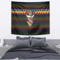 Rainbow Jesus Ah Men Christmas Tapestry with Colorful Stripes and Holiday Pattern - Wonder Print Shop