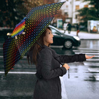 Rainbow Jesus Ah Men Christmas Umbrella with Colorful Stripes and Holiday Pattern - Wonder Print Shop
