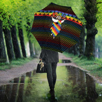 Rainbow Jesus Ah Men Christmas Umbrella with Colorful Stripes and Holiday Pattern - Wonder Print Shop