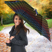 Rainbow Jesus Ah Men Christmas Umbrella with Colorful Stripes and Holiday Pattern - Wonder Print Shop