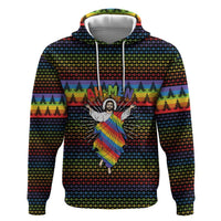 Rainbow Jesus Ah Men Christmas Zip Hoodie with Colorful Stripes and Holiday Pattern - Wonder Print Shop