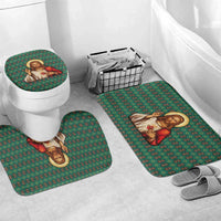 Sacred Heart Jesus Christmas Bathroom Set with Festive Green Knit Pattern - Wonder Print Shop