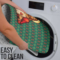 Sacred Heart Jesus Christmas Bathroom Set with Festive Green Knit Pattern - Wonder Print Shop