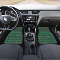 Sacred Heart Jesus Christmas Car Mats with Festive Green Knit Pattern - Wonder Print Shop