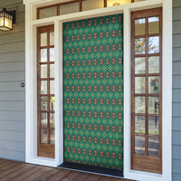 Sacred Heart Jesus Christmas Door Cover with Festive Green Knit Pattern - Wonder Print Shop