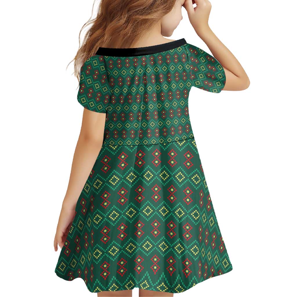 Sacred Heart Jesus Christmas Family Matching Long Sleeve Bodycon Dress and Hawaiian Shirt with Festive Green Knit Pattern - Wonder Print Shop