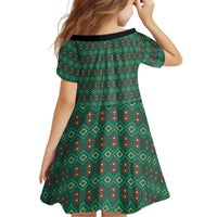 Sacred Heart Jesus Christmas Family Matching Long Sleeve Bodycon Dress and Hawaiian Shirt with Festive Green Knit Pattern - Wonder Print Shop