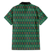 Sacred Heart Jesus Christmas Family Matching Long Sleeve Bodycon Dress and Hawaiian Shirt with Festive Green Knit Pattern - Wonder Print Shop