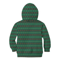 Sacred Heart Jesus Christmas Kid Hoodie with Festive Green Knit Pattern - Wonder Print Shop