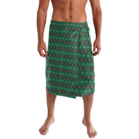 Sacred Heart Jesus Christmas Lavalava with Festive Green Knit Pattern - Wonder Print Shop