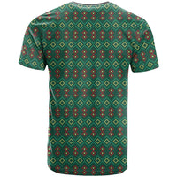 Sacred Heart Jesus Christmas T Shirt with Festive Green Knit Pattern - Wonder Print Shop