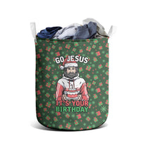 Go Jesus It's Your Birthday Christmas Laundry Basket with Presents and Festive Pattern - Wonder Print Shop