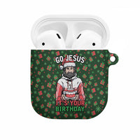 Go Jesus It's Your Birthday Christmas AirPods Case with Presents and Festive Pattern - Wonder Print Shop