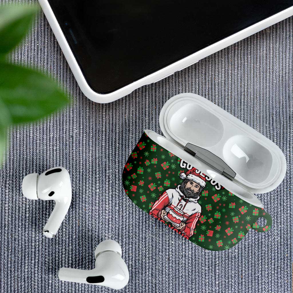 Go Jesus It's Your Birthday Christmas AirPods Case with Presents and Festive Pattern - Wonder Print Shop