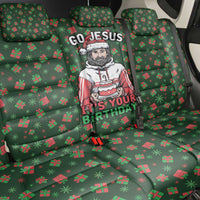 Go Jesus It's Your Birthday Christmas Back Car Seat Cover with Presents and Festive Pattern - Wonder Print Shop