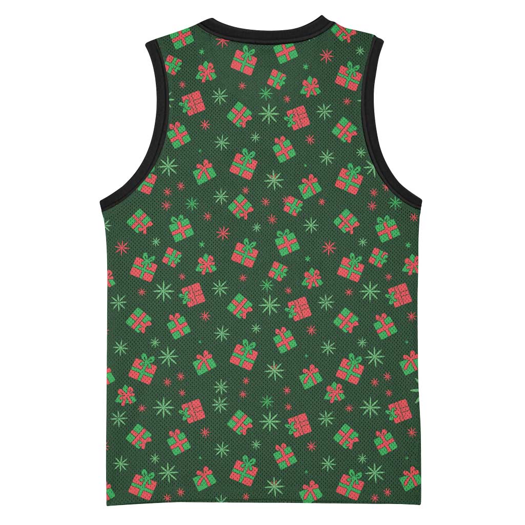 Go Jesus It's Your Birthday Christmas Basketball Jersey with Presents and Festive Pattern - Wonder Print Shop
