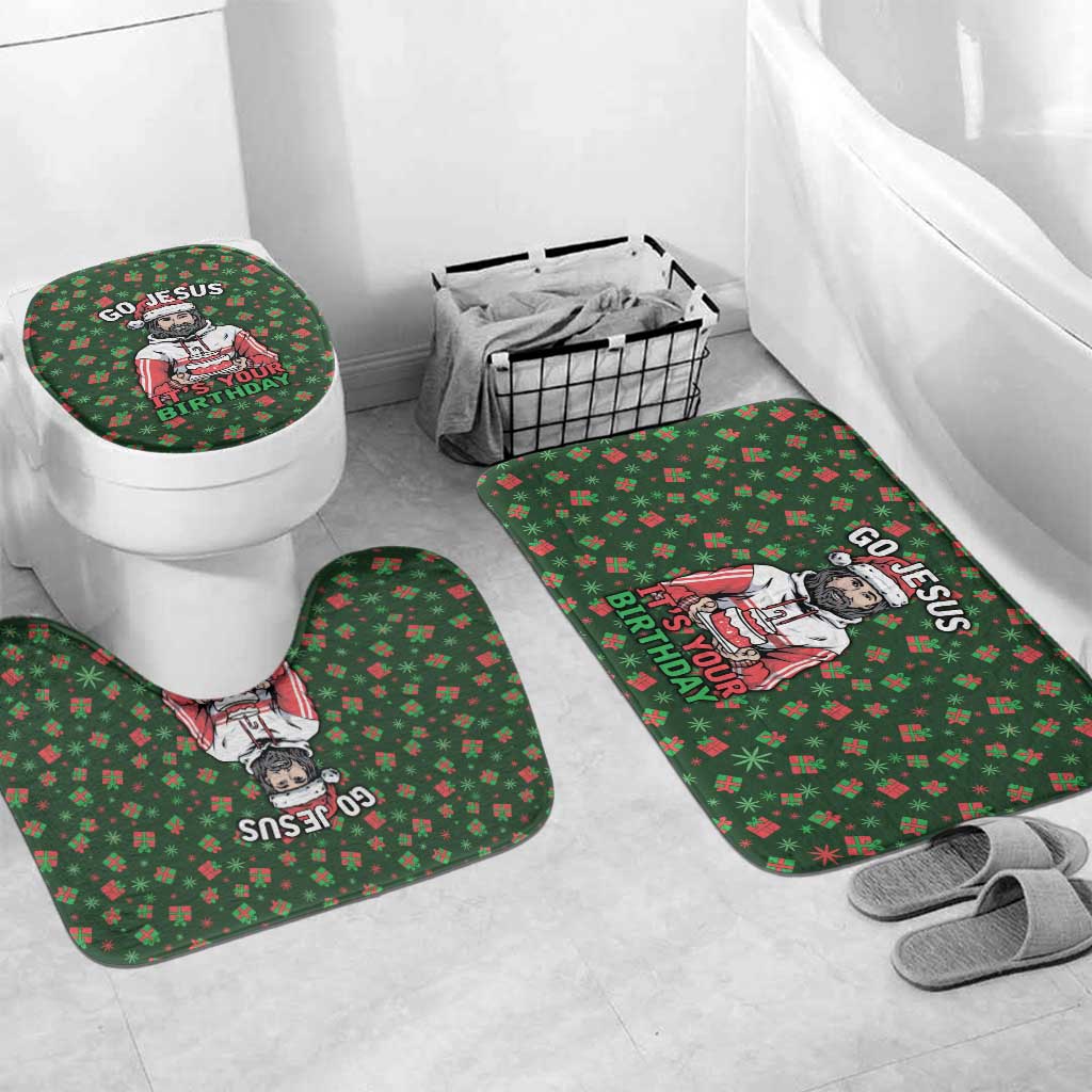 Go Jesus It's Your Birthday Christmas Bathroom Set with Presents and Festive Pattern - Wonder Print Shop