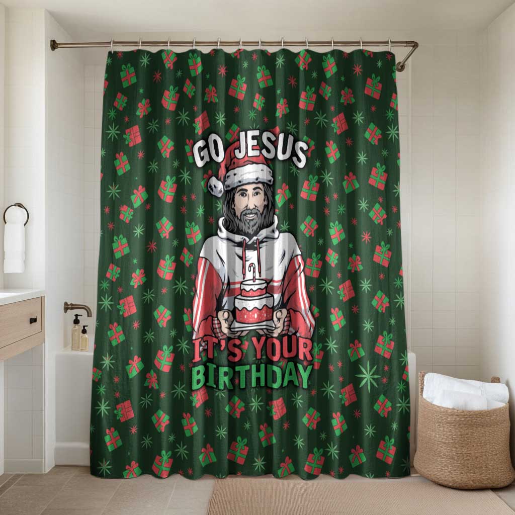 Go Jesus It's Your Birthday Christmas Bathroom Set with Presents and Festive Pattern - Wonder Print Shop