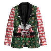 Go Jesus It's Your Birthday Christmas Blazer with Presents and Festive Pattern - Wonder Print Shop