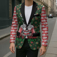 Go Jesus It's Your Birthday Christmas Blazer with Presents and Festive Pattern - Wonder Print Shop