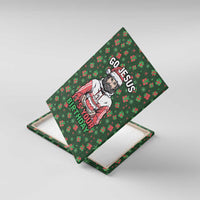 Go Jesus It's Your Birthday Christmas Canvas Wall Art with Presents and Festive Pattern - Wonder Print Shop
