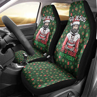 Go Jesus It's Your Birthday Christmas Car Seat Cover with Presents and Festive Pattern - Wonder Print Shop