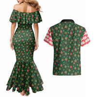 Go Jesus It's Your Birthday Christmas Couples Matching Mermaid Dress and Hawaiian Shirt with Presents and Festive Pattern - Wonder Print Shop