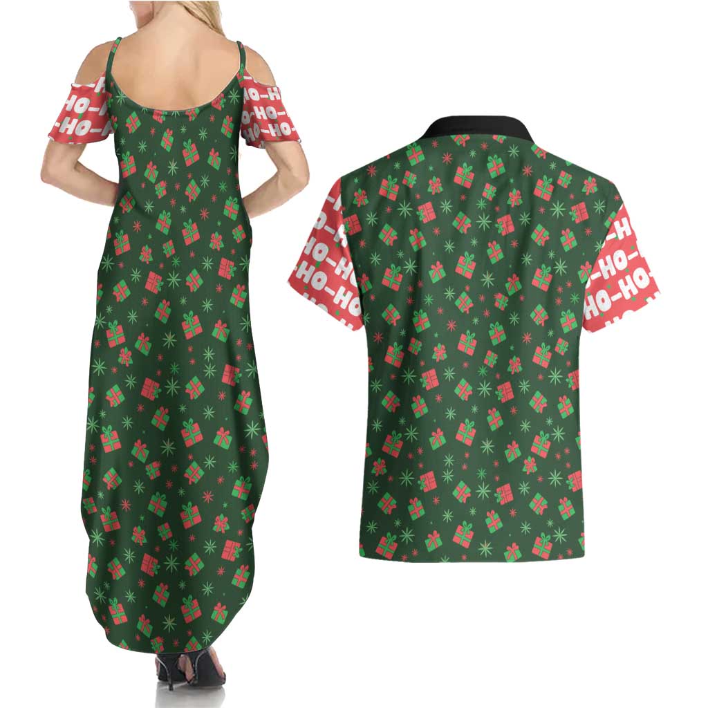 Go Jesus It's Your Birthday Christmas Couples Matching Summer Maxi Dress and Hawaiian Shirt with Presents and Festive Pattern - Wonder Print Shop