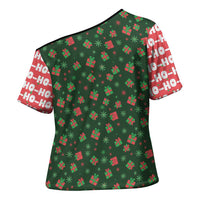 Go Jesus It's Your Birthday Christmas Cross Shoulder Shirt with Presents and Festive Pattern - Wonder Print Shop