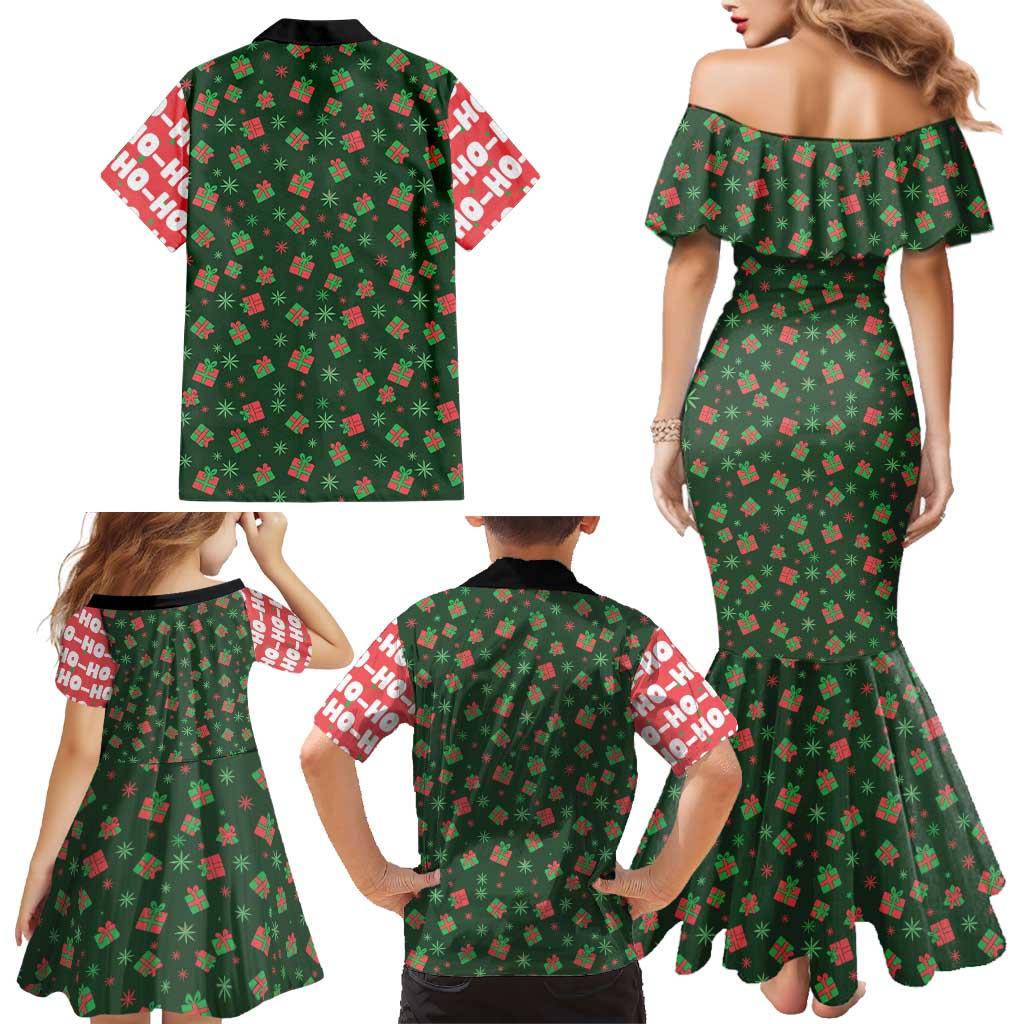 Go Jesus It's Your Birthday Christmas Family Matching Mermaid Dress and Hawaiian Shirt with Presents and Festive Pattern - Wonder Print Shop