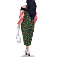 Go Jesus It's Your Birthday Christmas Family Matching Off The Shoulder Long Sleeve Dress and Hawaiian Shirt with Presents and Festive Pattern - Wonder Print Shop