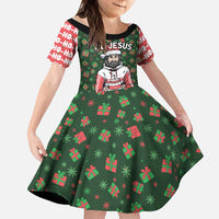 Go Jesus It's Your Birthday Christmas Family Matching Off Shoulder Maxi Dress and Hawaiian Shirt with Presents and Festive Pattern - Wonder Print Shop