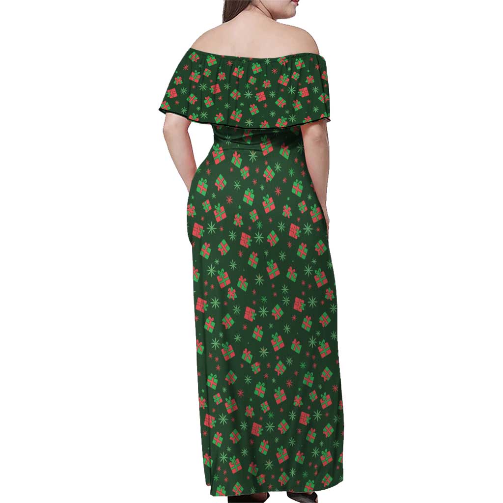 Go Jesus It's Your Birthday Christmas Family Matching Off Shoulder Maxi Dress and Hawaiian Shirt with Presents and Festive Pattern - Wonder Print Shop