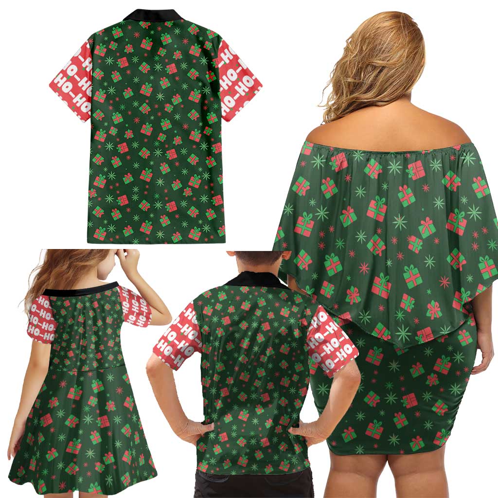 Go Jesus It's Your Birthday Christmas Family Matching Off Shoulder Short Dress and Hawaiian Shirt with Presents and Festive Pattern - Wonder Print Shop