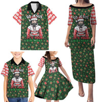 Go Jesus It's Your Birthday Christmas Family Matching Puletasi and Hawaiian Shirt with Presents and Festive Pattern - Wonder Print Shop