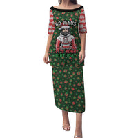 Go Jesus It's Your Birthday Christmas Family Matching Puletasi and Hawaiian Shirt with Presents and Festive Pattern - Wonder Print Shop
